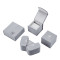 Light Gray Fabric Material Small Jewelry Box | Custom Sliver Foil Stamping Logo