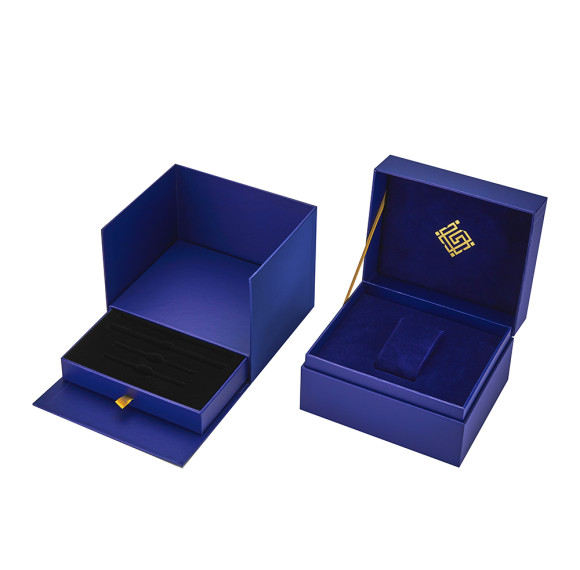 Premium-Uhrenbox-Set mit Scharnierdeckel | Samtkissen mit Schaumstoffeinlage