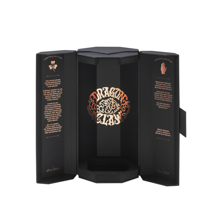 Kundenspezifische klassische Tequila-Geschenkbox mit Heißfolienprägung | Achteckige Doppeltüren, offene Struktur