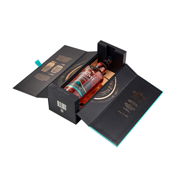 Stilvolle Whisky-Geschenkbox | CMYK-Druck mit Goldfolienprägung