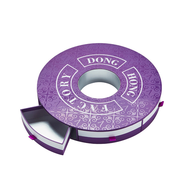 Round Shaped Chocolate Box Use Full UV Coated | Inside with Separate Rigid Small Drawer Box