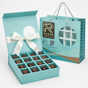 Custom Chocolate Box Magnetic Closure Lid | 25pcs Chocolate Truffles Gift Box with Paper Bag Gift Set