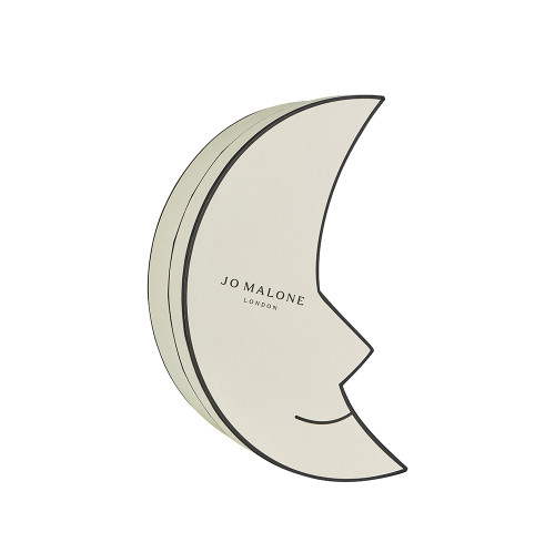 China Perfume Packaging Paper Box Manufacturers | Jo Malone Moon Shaped Lid and Base Box Structure | Black Foil Stamping Logo