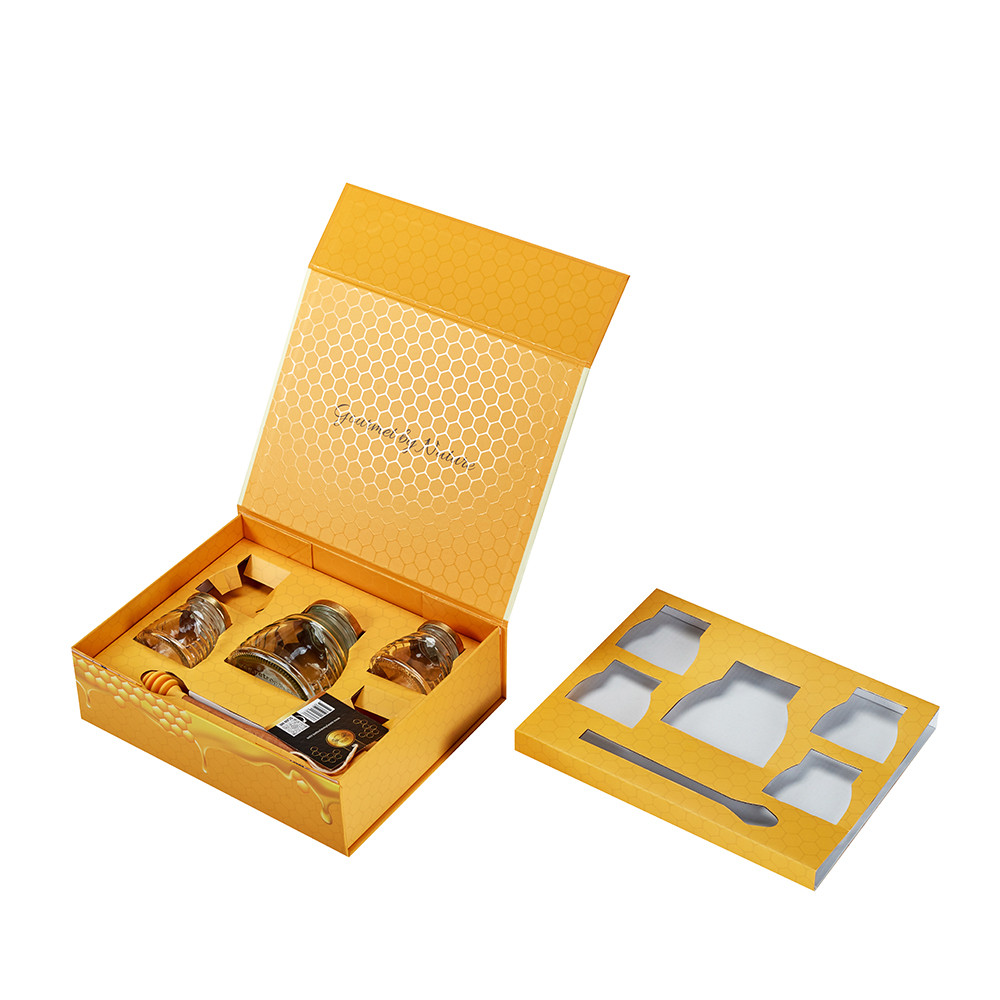 Honey packaging box with corrugated insert