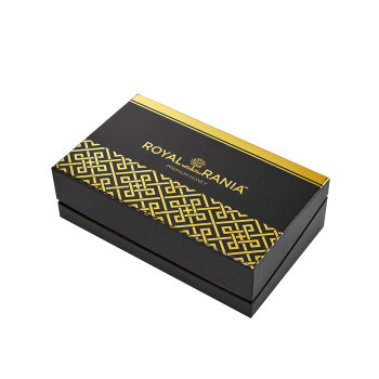 Custom Honey Box Packaging | Lid and Base Box with Neck | Matte Black Color Gold Foil Stamping Logo