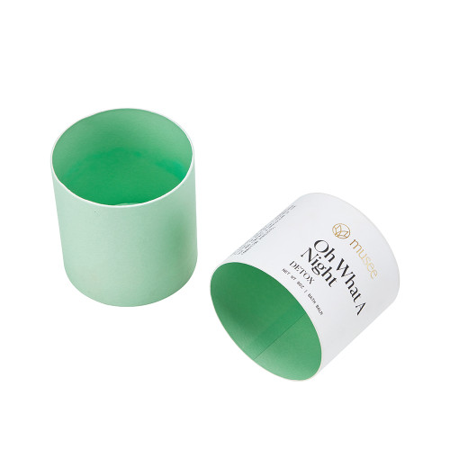 Custom Round Shaped Box | CMYK Printing Design with Gold Foil Stamping Logo | Packing Bath Balm Product
