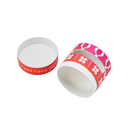 Custom Cylinder Tube Packaging | Rigid Paper Tube Wrapped White Kraft Paper |Hollowing Window Show Product