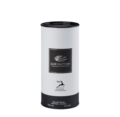 Custom Paper Tube Box | White Texture Paper Wrapped Paper Tube Material | Sliver Embossed Foil Stamping Logo