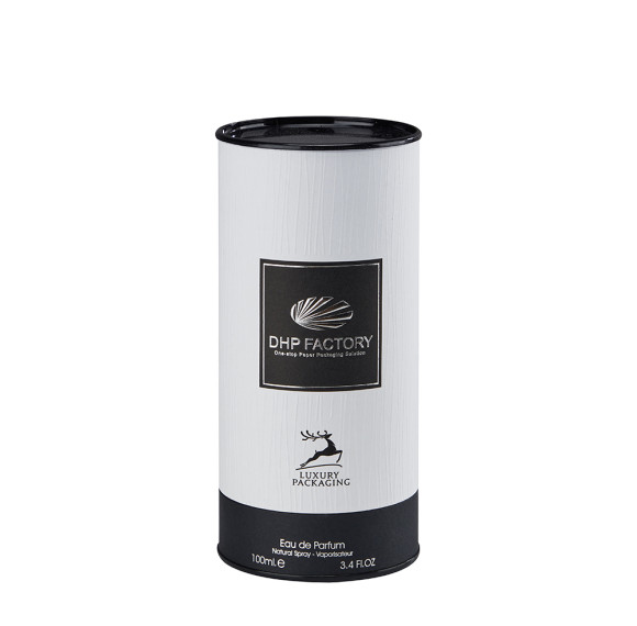 Custom Paper Tube Box | White Texture Paper Wrapped Paper Tube Material | Sliver Embossed Foil Stamping Logo