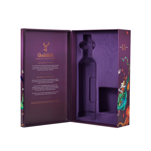 Custom Whiskey Box Manufacturer | Luxury Wine Gift Box with Gold Foil Embossed Logo | DHP Boxes