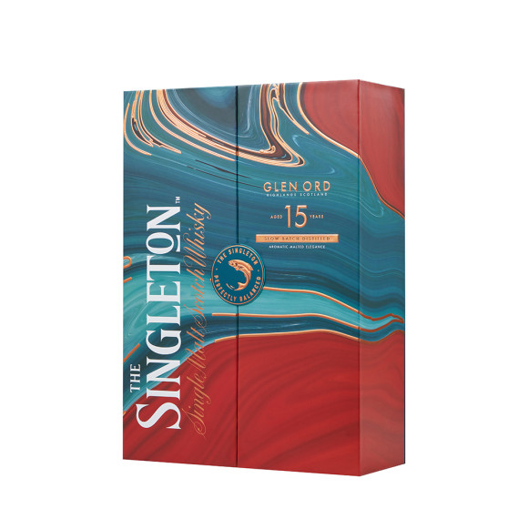 Custom Whisky Box Manufacturer | The Singleton Branded Packaging Box | Double Doors Open Magnetic Box Structure