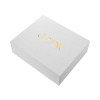 Custom Skin Care Boxes | Elegant White Automatic Flip Display Design  | Luxury Gold Foil Stamping Embossed Logo