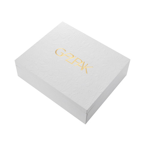 Custom Skin Care Boxes | Elegant White Automatic Flip Display Design | Luxury Gold Foil Stamping Embossed Logo