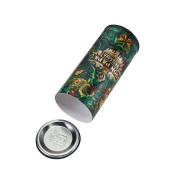 Custom Cylindrical Rum Box Manufacturer | Premium Paper Tube Packaging | With Mental Lid