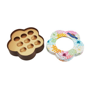 Custom Valentine's Day Chocolate Box | Rigid Cardboard Flower Shaped Packaging Box | Gold Coated Paper Card Insert