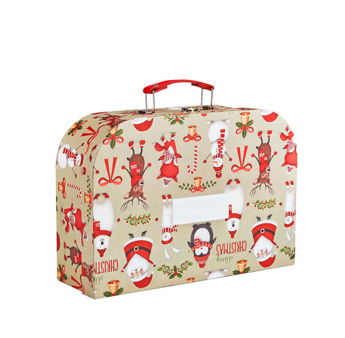 Coffret cadeau de Noël personnalisé | Boîte d'emballage rigide en carton avec poignée | Impression CMJN et pelliculage mat
