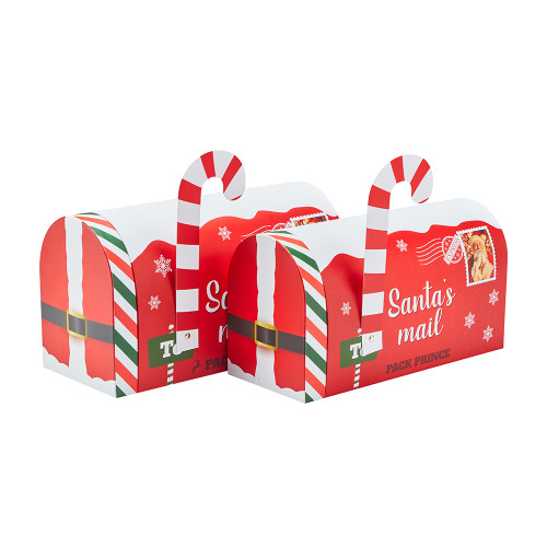 Coffret cadeau de Noël personnalisé | Boîte d'emballage rigide en carton en forme de boîte aux lettres avec couvercle | Impression CMJN avec pelliculage mat