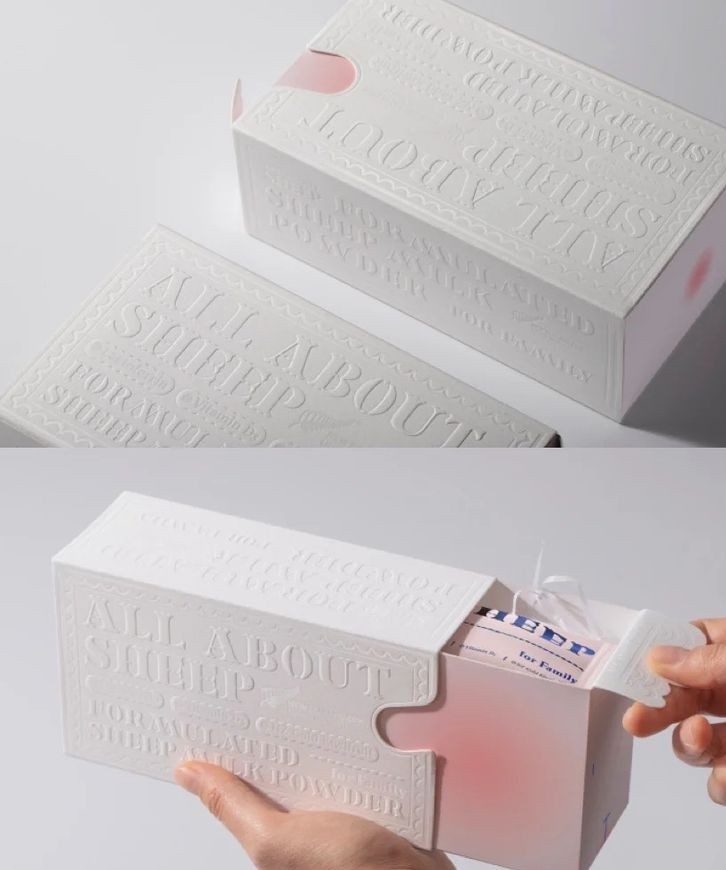 Embossed packaging box