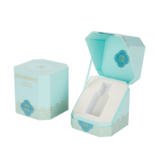 Custom Perfume Box Packaging | Flip Lid Magnetic Rigid Box Structure | High Quality Hot Foil Stamping Logo Design
