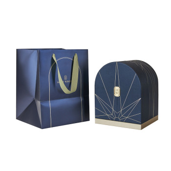 Custom Luxury Double Door Mooncake Packaging Box with Drawer & 3D Moon Ornament | For Luxury Food Brands
