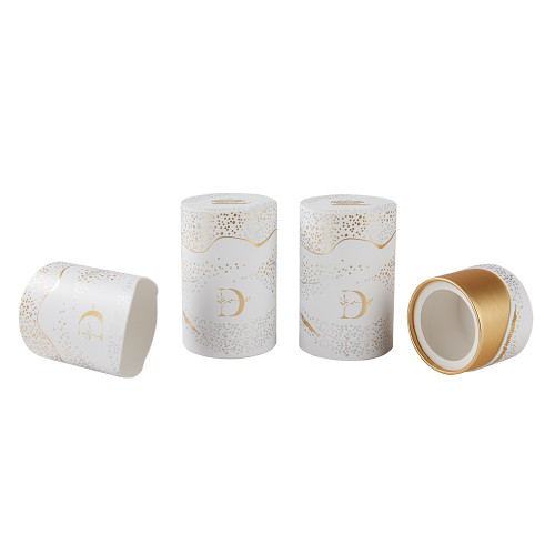 Luxury Customizable Paper Tube Box with Gold Foil Stamping | Premium Cosmetic Packaging for Skincare