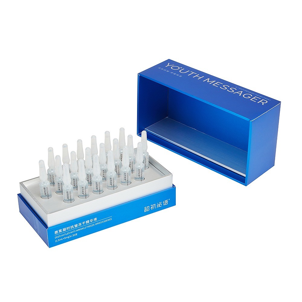 Precision die cut EVA insert for fragile skincare glass ampoules