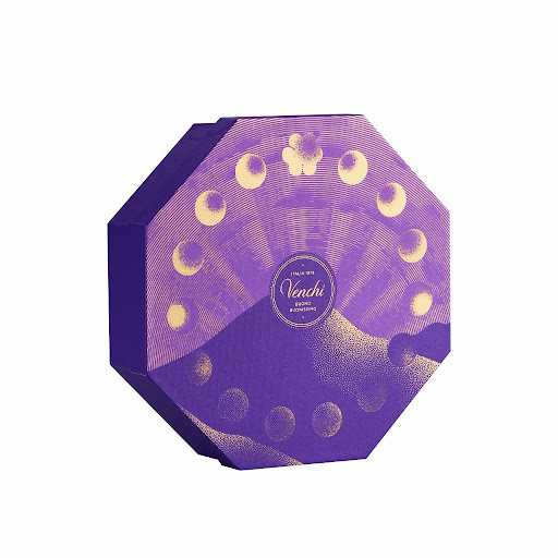 Custom octagonal rigid packaging box manufactured by DHP Factory