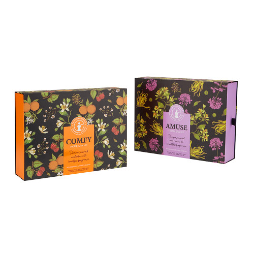 Luxury Floral Draw Box For Spa Kit | Custom Printed Rigid Packaging for Bath & Body