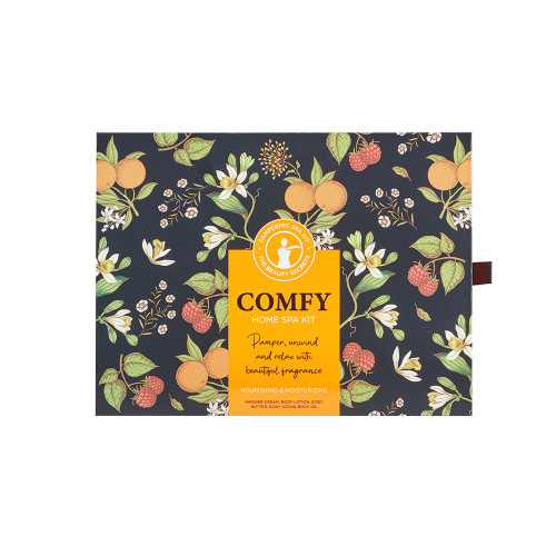 Luxury Floral Draw Box For Spa Kit | Custom Printed Rigid Packaging for Bath & Body