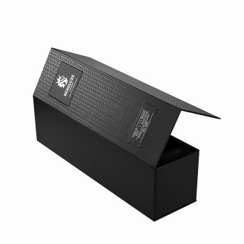 Custom luxury wine packaging: Rigid magnetic book-style box structure