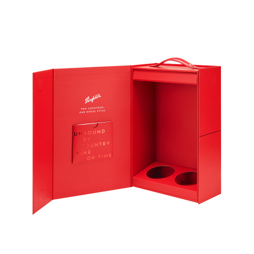 Custom Two Bottle Wine Gift Box with Handle | Luxury Wine Gift Box Manufacturer | DHP Boxes