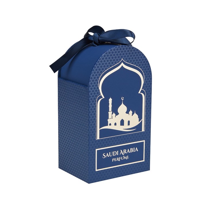 Arch-Top Rigid Perfume Box with Ribbon Pull & Paper Insert