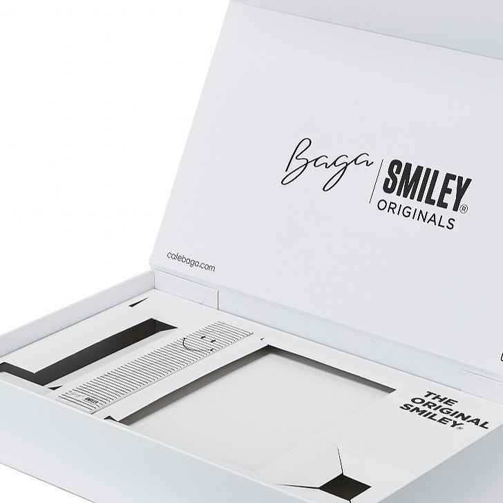 close-up of book-style box