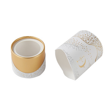 Custom Packaging Boxes | Rigid Paper Tube Candle Boxes | Eco-friendly Material with Gold Foil Stamping Design