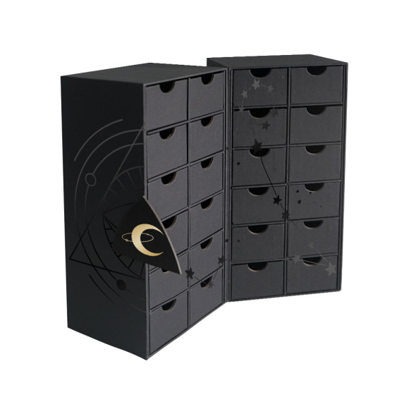Custom Magnetic Double Door Advent Calendar Box with 24 Drawers