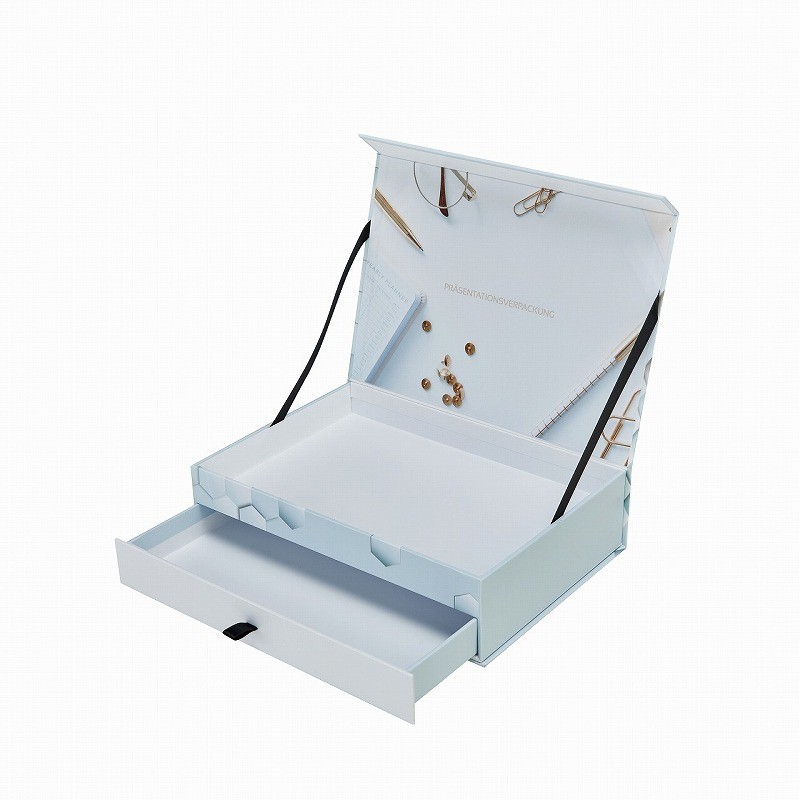 Book-Style Magnetic Box with Drawer,