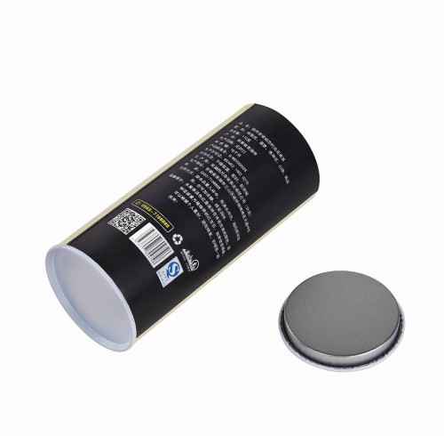 Custom Food Grade Paper Tube Packaging with Tinplate Lid