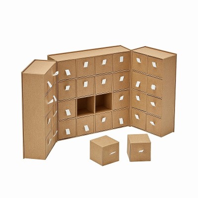 Coffret cadeau à double porte avec compte à rebours, fabriqué à la main, papier personnalisé et finitions haut de gamme