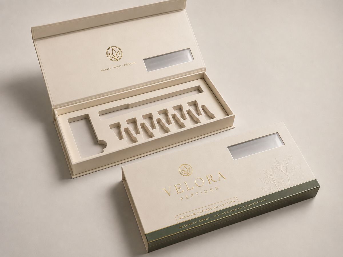 Custom magnetic closure rigid box for high-end peptide serum packaging