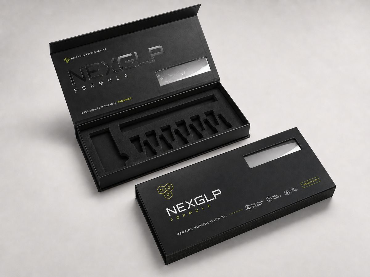 Magnetic lid gift box with EVA foam insert for peptide products