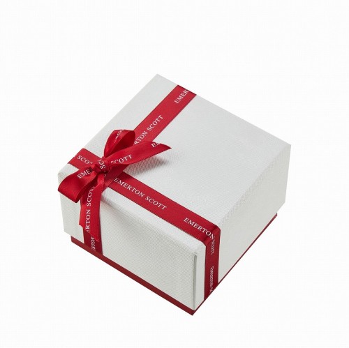 Custom Textured Lid and Base Necklace Gift Box with Ribbon Bow