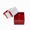 Custom Textured Lid and Base Necklace Gift Box with Ribbon Bow