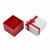 Custom Textured Lid and Base Necklace Gift Box with Ribbon Bow