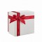 Custom Textured Lid and Base Necklace Gift Box with Ribbon Bow