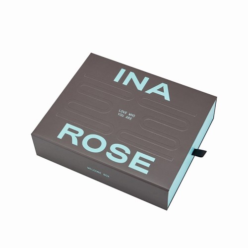 Custom Printed Drawer Box with Blind Emboss for Skincare Packaging