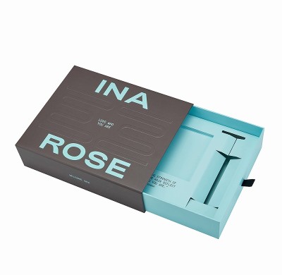 Custom Printed Drawer Box with Blind Emboss for Skincare Packaging