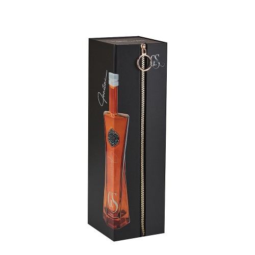 Creative Double-Door Folding Wine Box with Zipper Closure & Gold Foil Logo