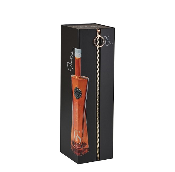 Creative Double-Door Folding Wine Box with Zipper Closure & Gold Foil Logo