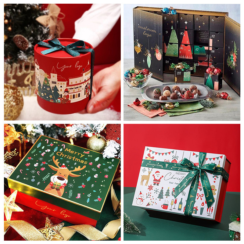 Premium christmas luxury packaging gift box construction with insert details