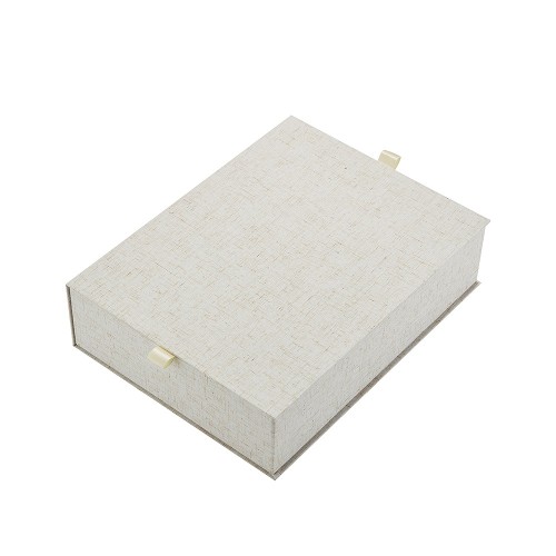 Luxury Fabric Texture Jewelry Box with Double-Layer Insert